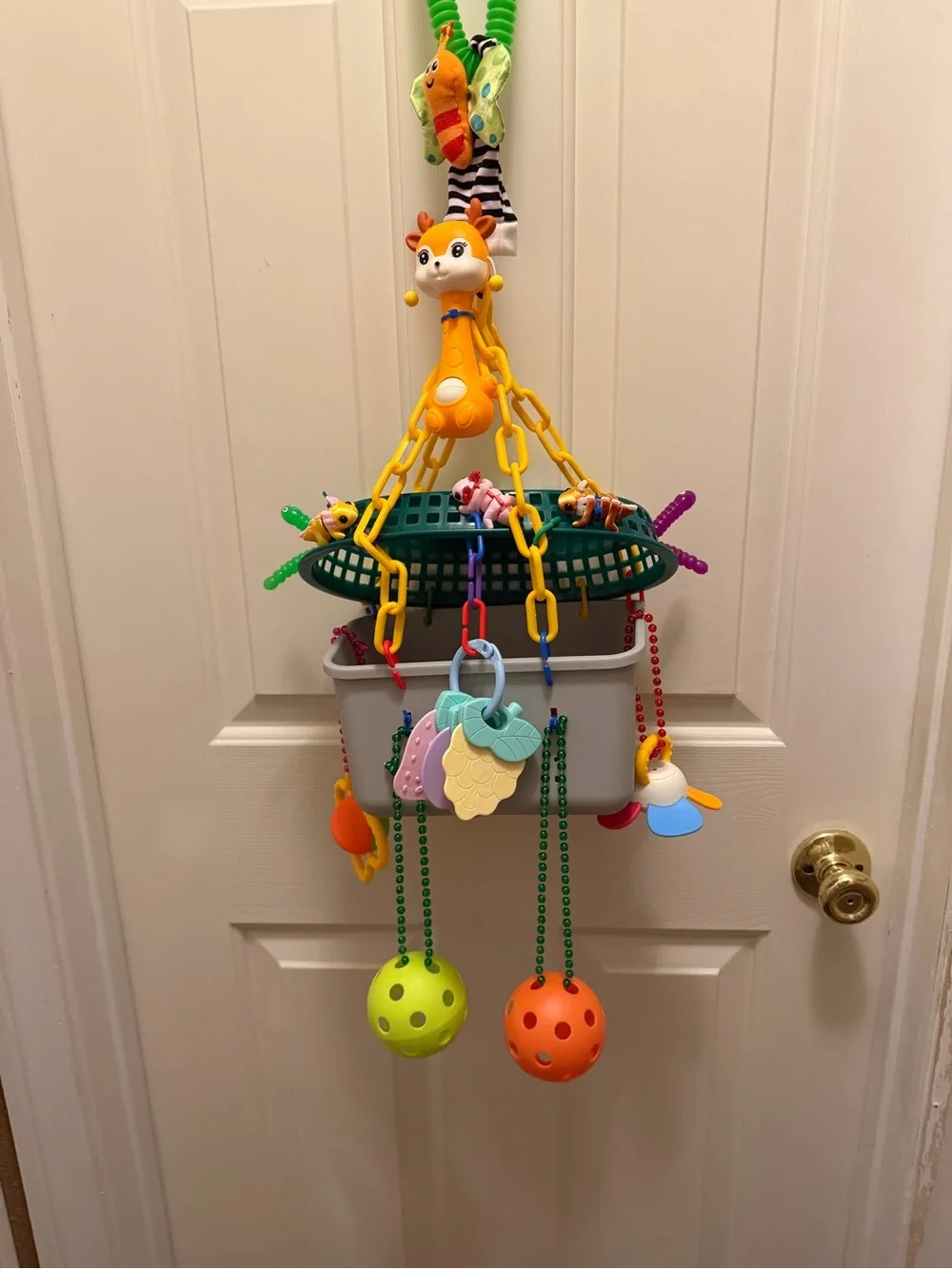 Colorful Hanging sugar glider Activity Toy - Orange & Multicolor
